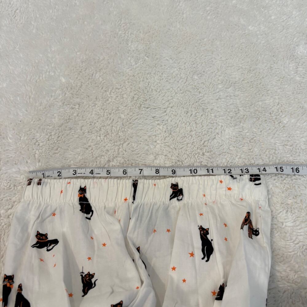 Halloween Blk Cat PJ Pants S Spooky Emo Grunge Holiday Cotton Loungewear Casual - Picture 3 of 6
